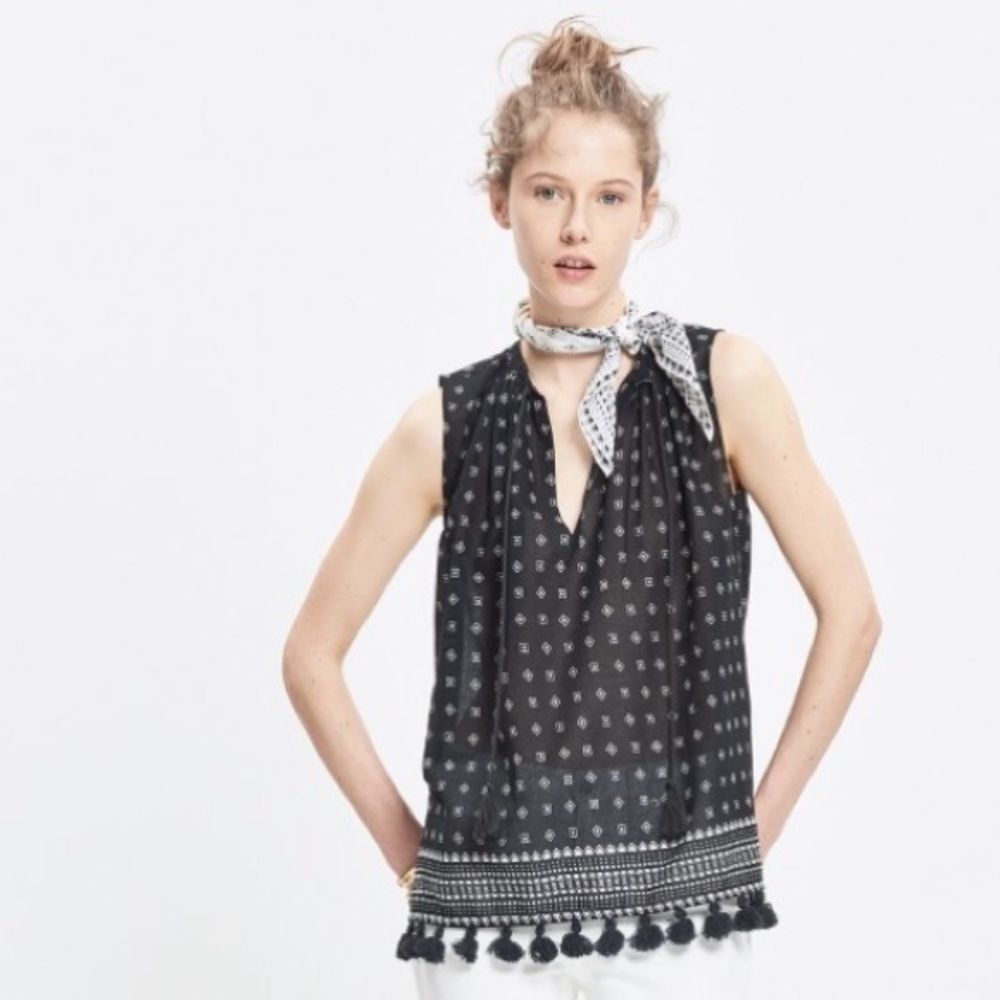 Madewell Scatterblock Tassel Top